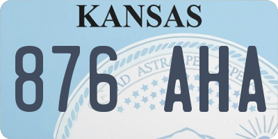 KS license plate 876AHA