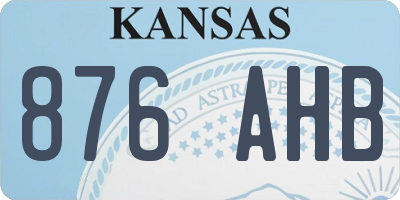 KS license plate 876AHB