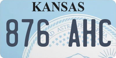 KS license plate 876AHC
