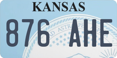 KS license plate 876AHE