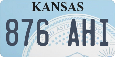 KS license plate 876AHI
