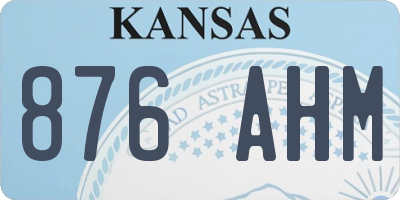 KS license plate 876AHM