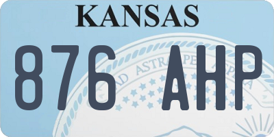 KS license plate 876AHP