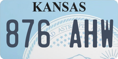 KS license plate 876AHW