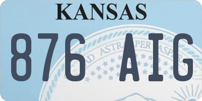 KS license plate 876AIG