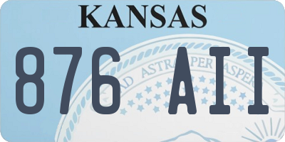 KS license plate 876AII