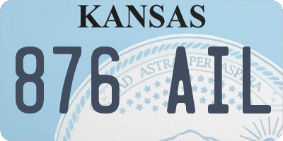 KS license plate 876AIL