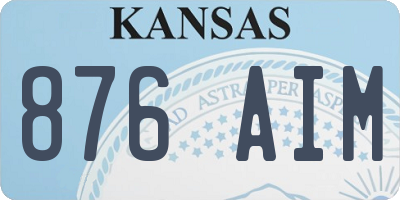 KS license plate 876AIM