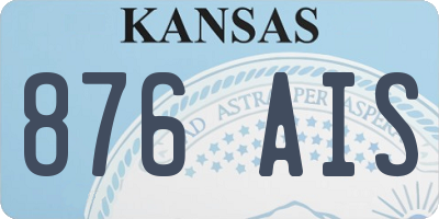 KS license plate 876AIS