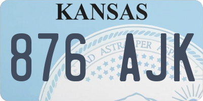 KS license plate 876AJK