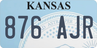KS license plate 876AJR