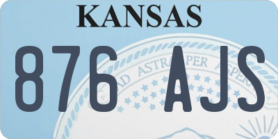 KS license plate 876AJS