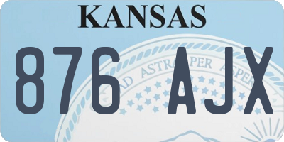 KS license plate 876AJX