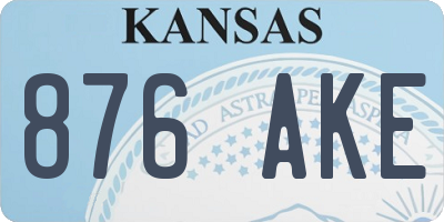 KS license plate 876AKE