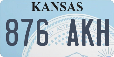 KS license plate 876AKH