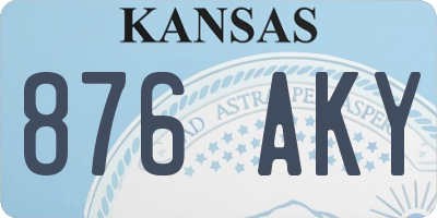 KS license plate 876AKY