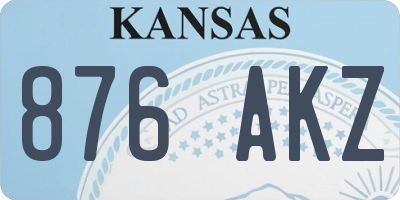 KS license plate 876AKZ