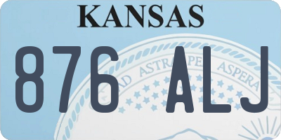 KS license plate 876ALJ