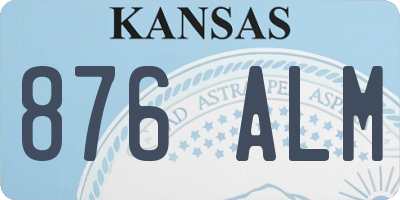 KS license plate 876ALM