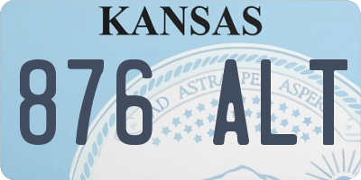 KS license plate 876ALT