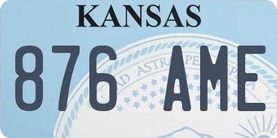KS license plate 876AME