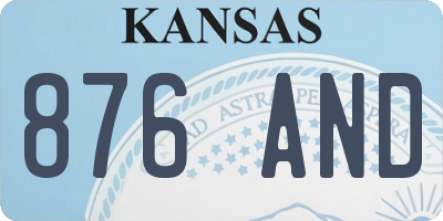 KS license plate 876AND