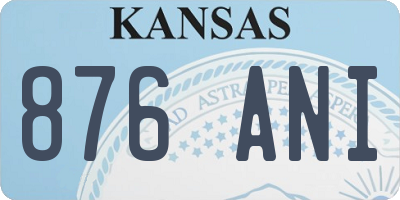 KS license plate 876ANI