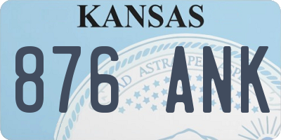 KS license plate 876ANK