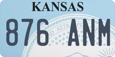 KS license plate 876ANM