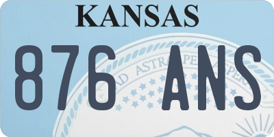KS license plate 876ANS