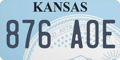 KS license plate 876AOE