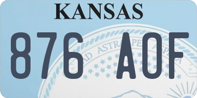KS license plate 876AOF