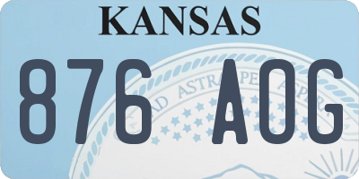 KS license plate 876AOG