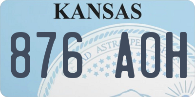 KS license plate 876AOH