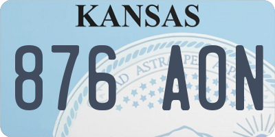KS license plate 876AON
