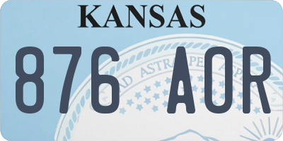 KS license plate 876AOR