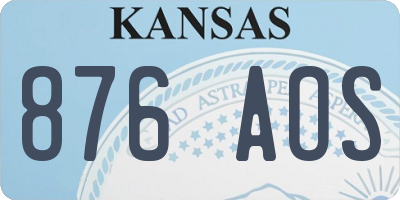 KS license plate 876AOS