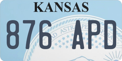 KS license plate 876APD