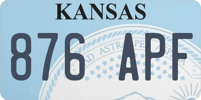KS license plate 876APF
