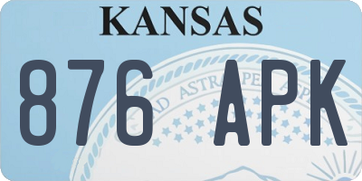 KS license plate 876APK