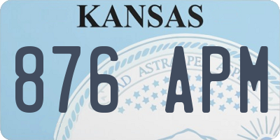 KS license plate 876APM