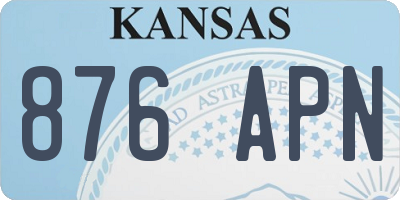 KS license plate 876APN