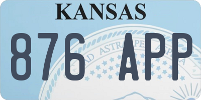KS license plate 876APP