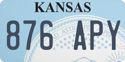 KS license plate 876APY