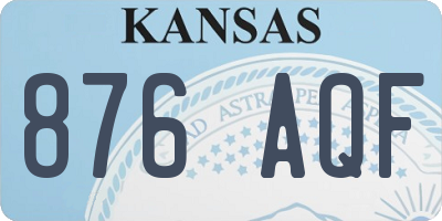KS license plate 876AQF