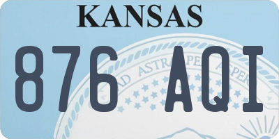 KS license plate 876AQI