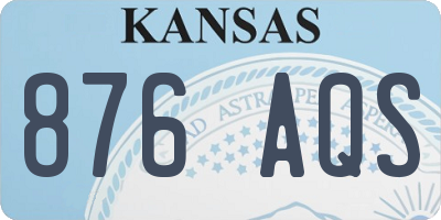 KS license plate 876AQS
