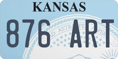 KS license plate 876ART