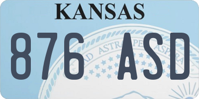 KS license plate 876ASD