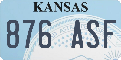 KS license plate 876ASF
